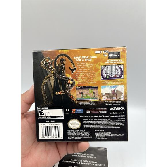 Spider-Man 2 GBA Game Boy Advance Complete CIB Good Condition! NICE! - Picture 9 of 13